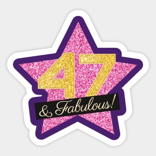 47th Birthday Gifts Women Fabulous - Pink Gold Sticker